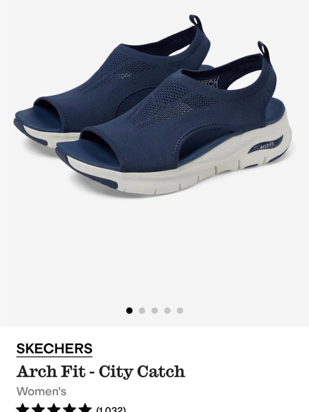 Skechers Arch Fit City Catch Navy and White Women's Sandals